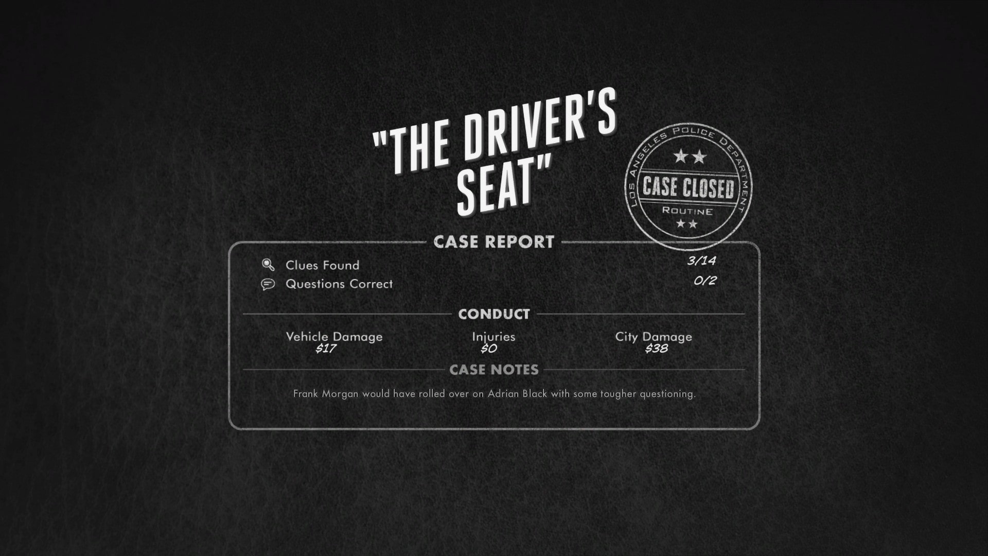 The end card of The Driver's Seat